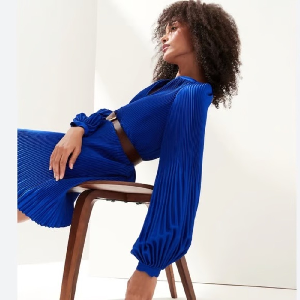Banana Republic Royal Blue Long Sleeve Dress